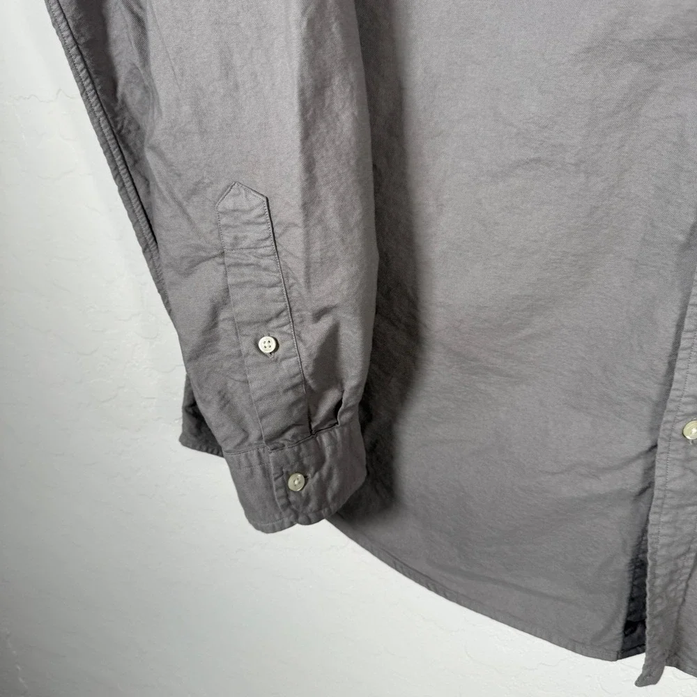 Polo Ralph Lauren Button Down Shirt Mens 2XL Grey Classic Fit Long Sleeve Oxford